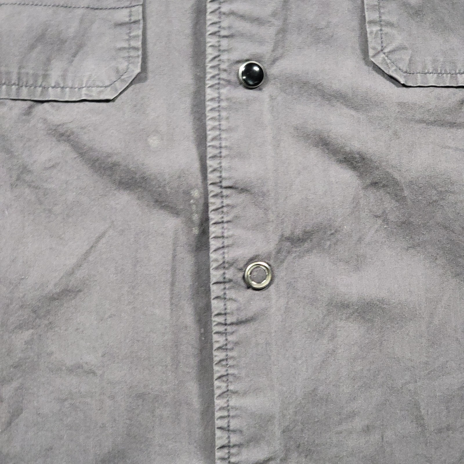 Harley Davidson H-DMC Shirt Mens Medium Gray Cotton Snap Front Biker