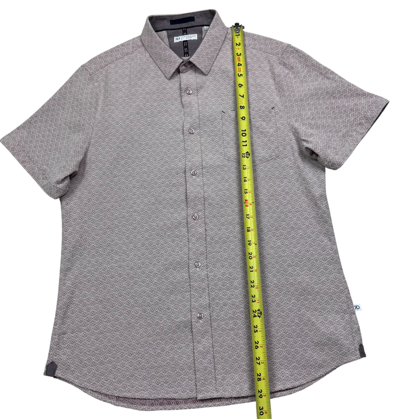 7 Diamonds Men’s Zenith Jacquard Stretch Short Sleeve Button Up Shirt Red Size L