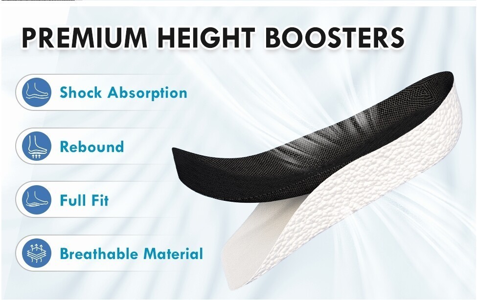 Height Increase Insoles Invisible Heel Lift Taller Shoe Inserts Pad Men Women US