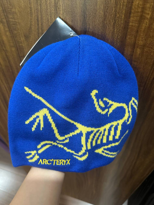Arc’teryx Bird Head Toque Beanie Blue Yellow Logo NWT Unisex