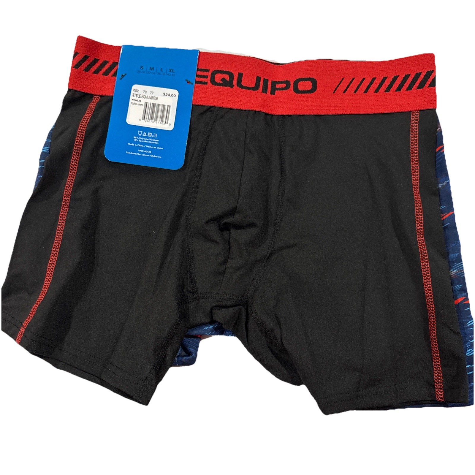 Men’s Equipo 2-pk. Boxer Briefs Size Small Red, Blue & Black NWT