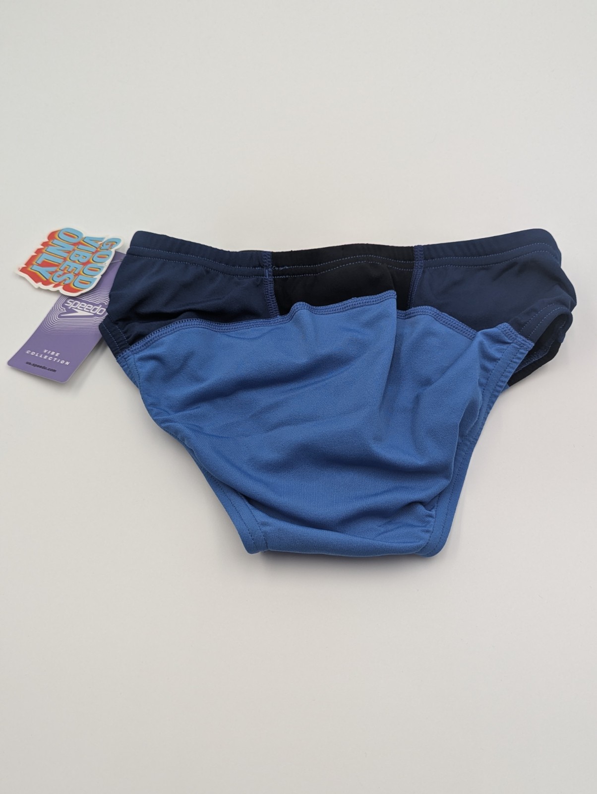 Speedo Mens Size 28 Vibe Collection Brief UPF50+ Swim Suit Cerulean Blue NWT