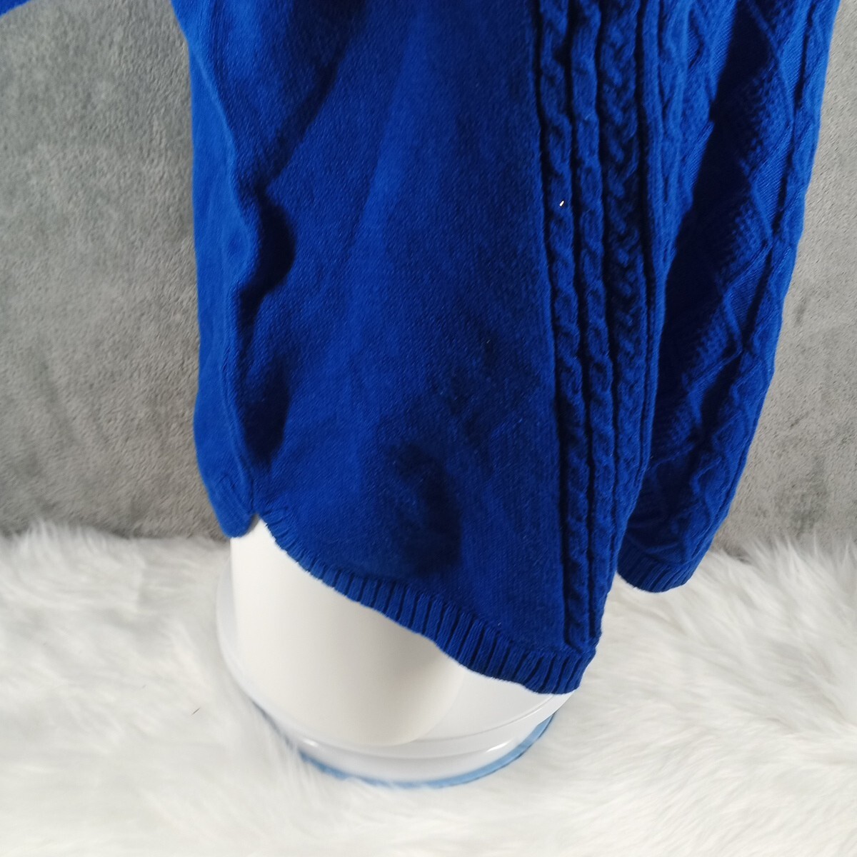 NWT CHARTER CLUB Fall Textured Sweater XXL(20-22) Blue Cotton Pullover