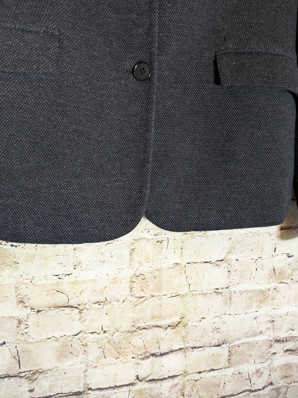 Talbots Tweed Blazer 10 In Charcoal Grey Two Button Heavyweight Office Career