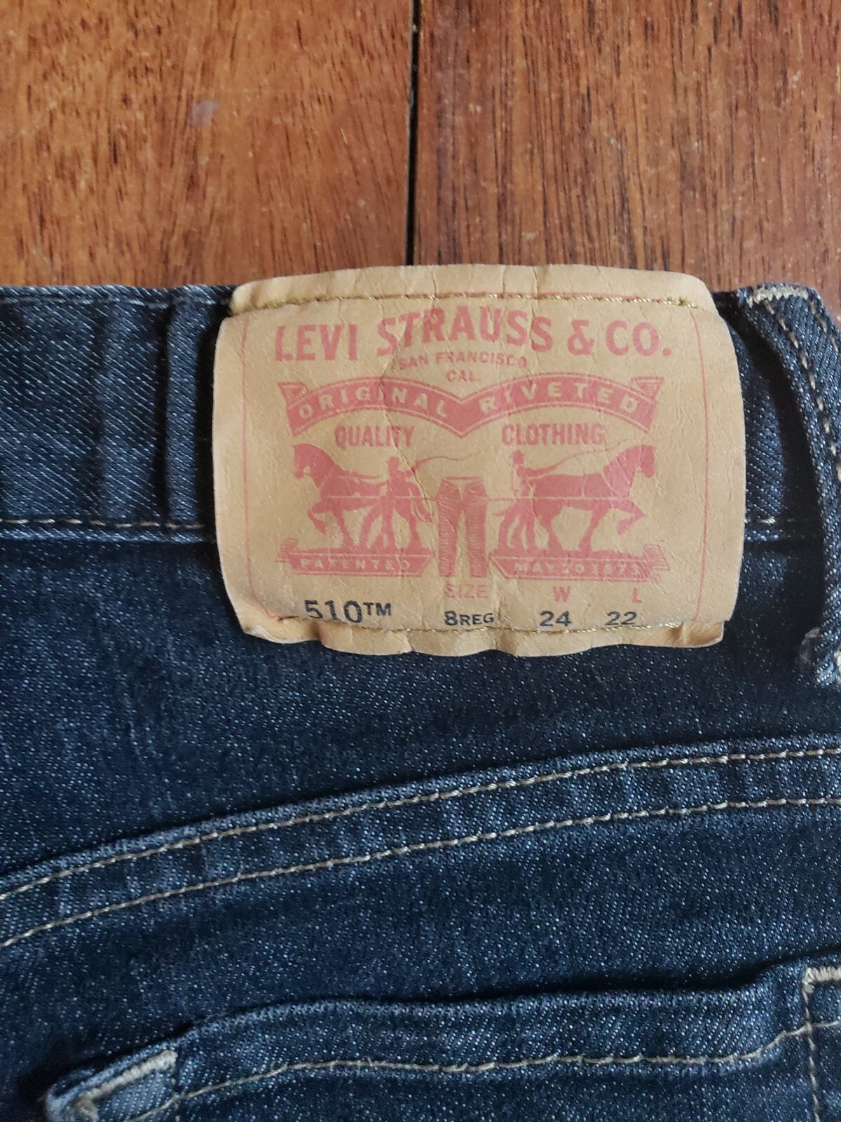 Levi’s 510 Skinny Stretch Wasit Adjusters Dark Blue Jeans Kids W24xL22 Size 8Reg
