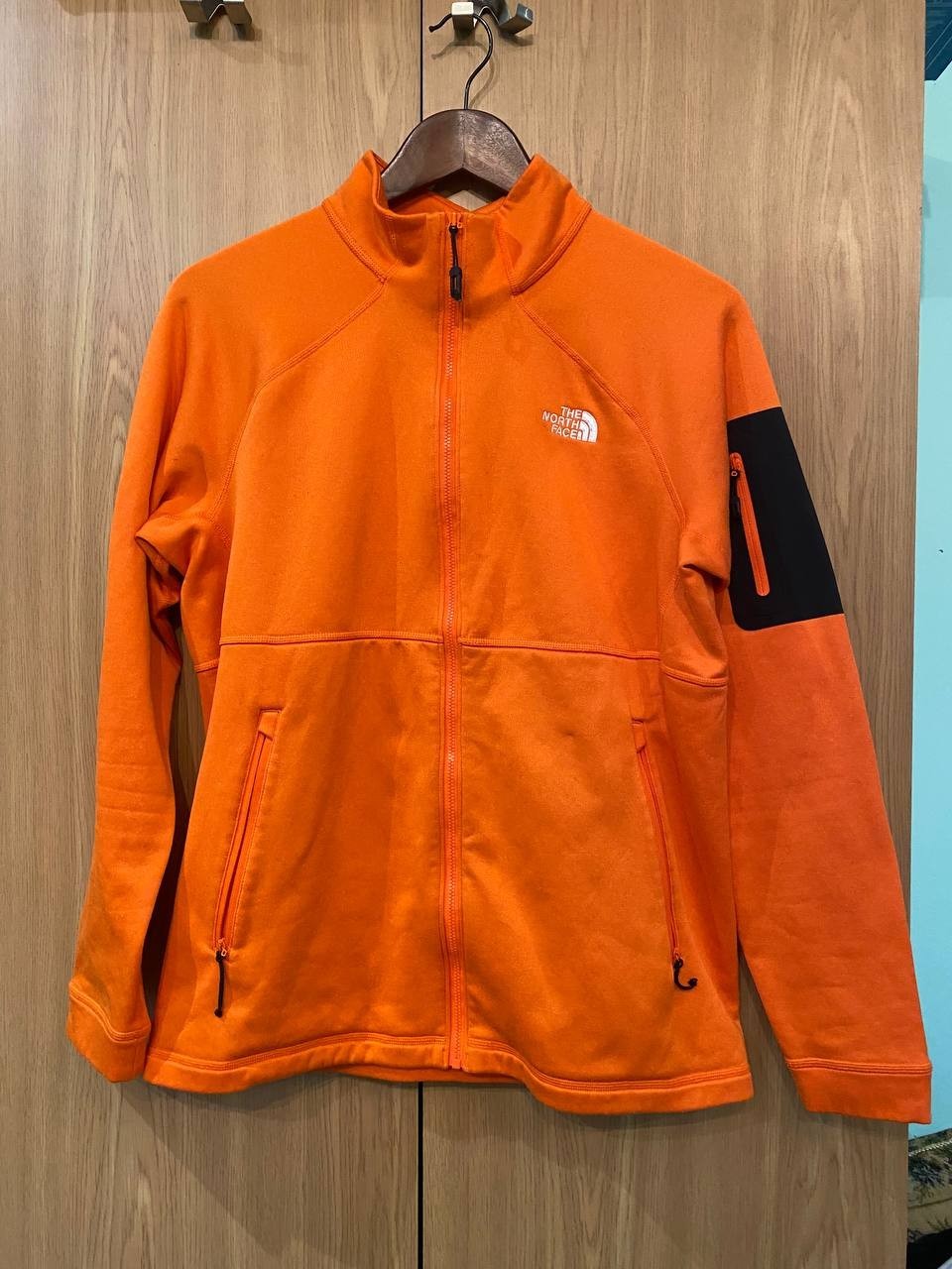 The North Face Fleece Zip-Up Jacket Men’s Size M Orange Technical Sleeve Pocket