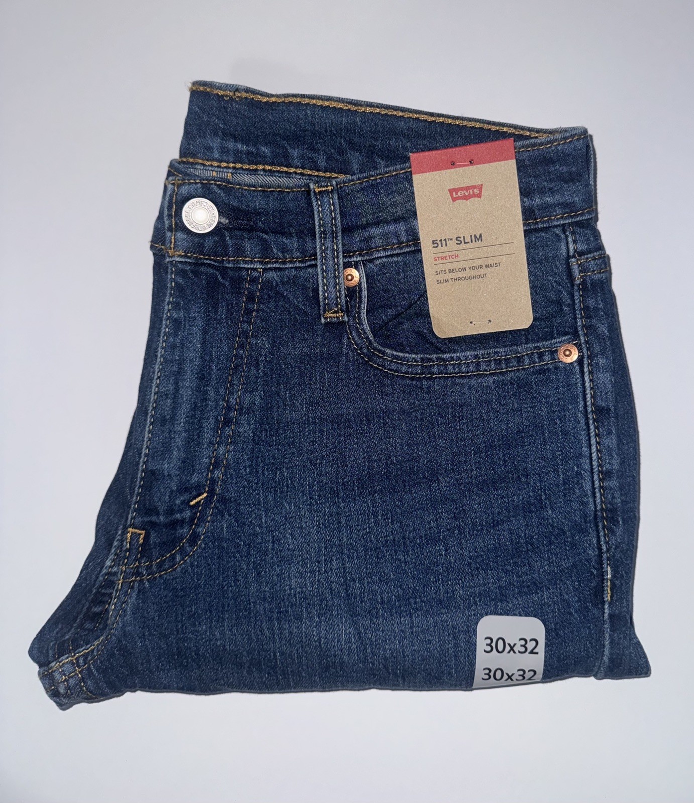 Levi’s 511 Slim Fit Stretch Men’s Size 30X32 Jeans Blue Medium Wash NEW W/Tags