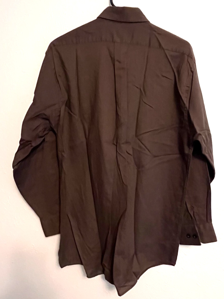 RBM Oxford Wrinkle Resistant 16.5 32/33 Brown Button Down Men’s Dress Shirt
