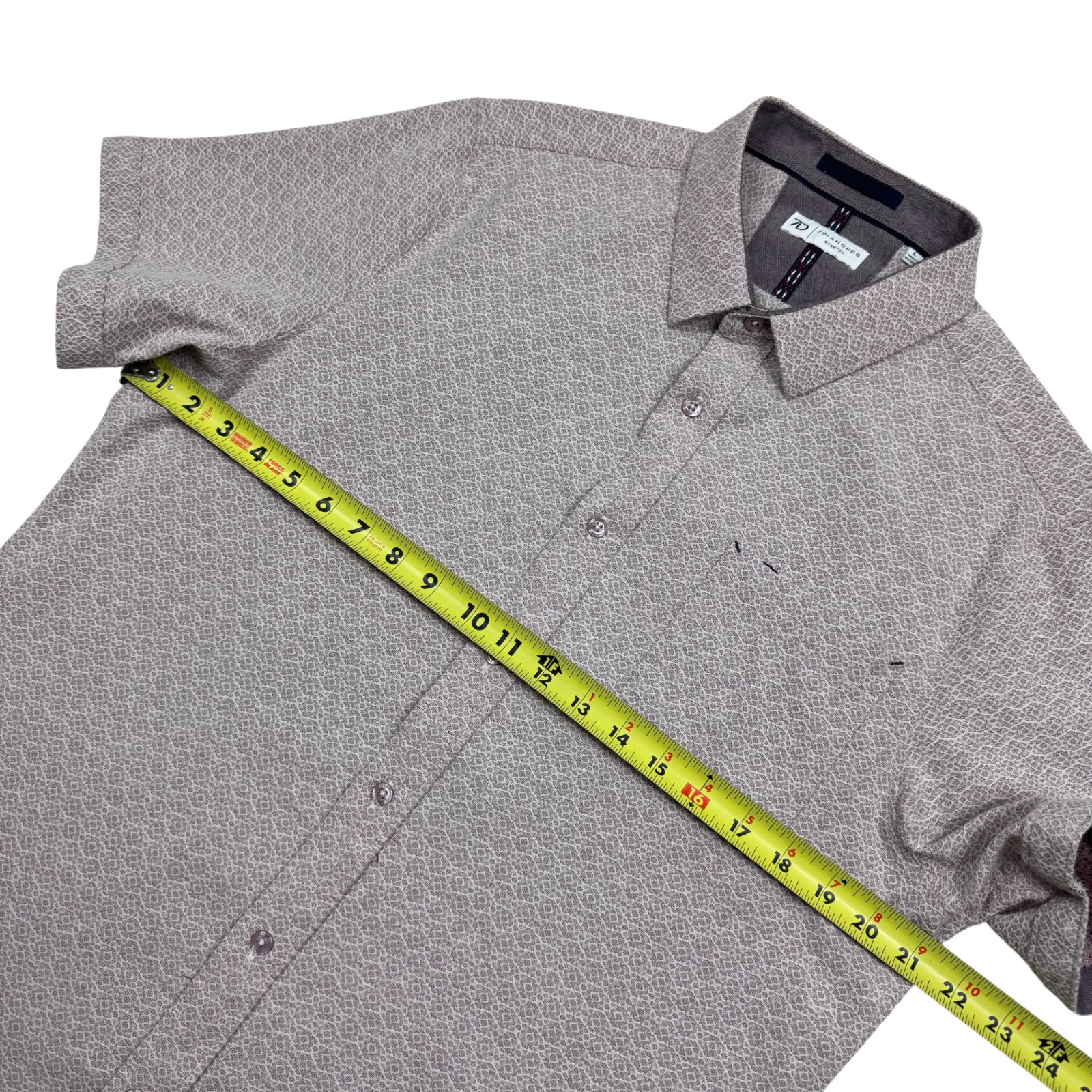 7 Diamonds Men’s Zenith Jacquard Stretch Short Sleeve Button Up Shirt Red Size L