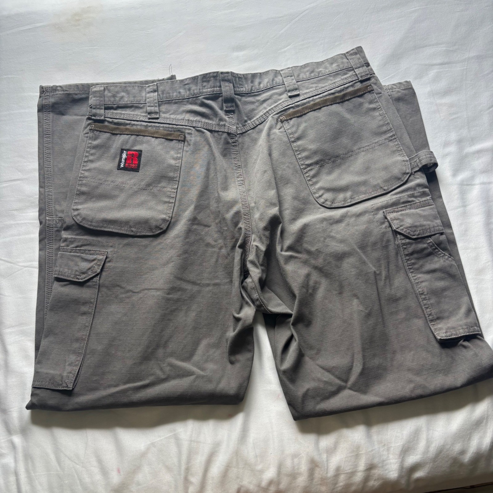 Wrangler Riggs Workwear Mens Grey Ripstop Cargo Pants 38×32 103W060ST Utility