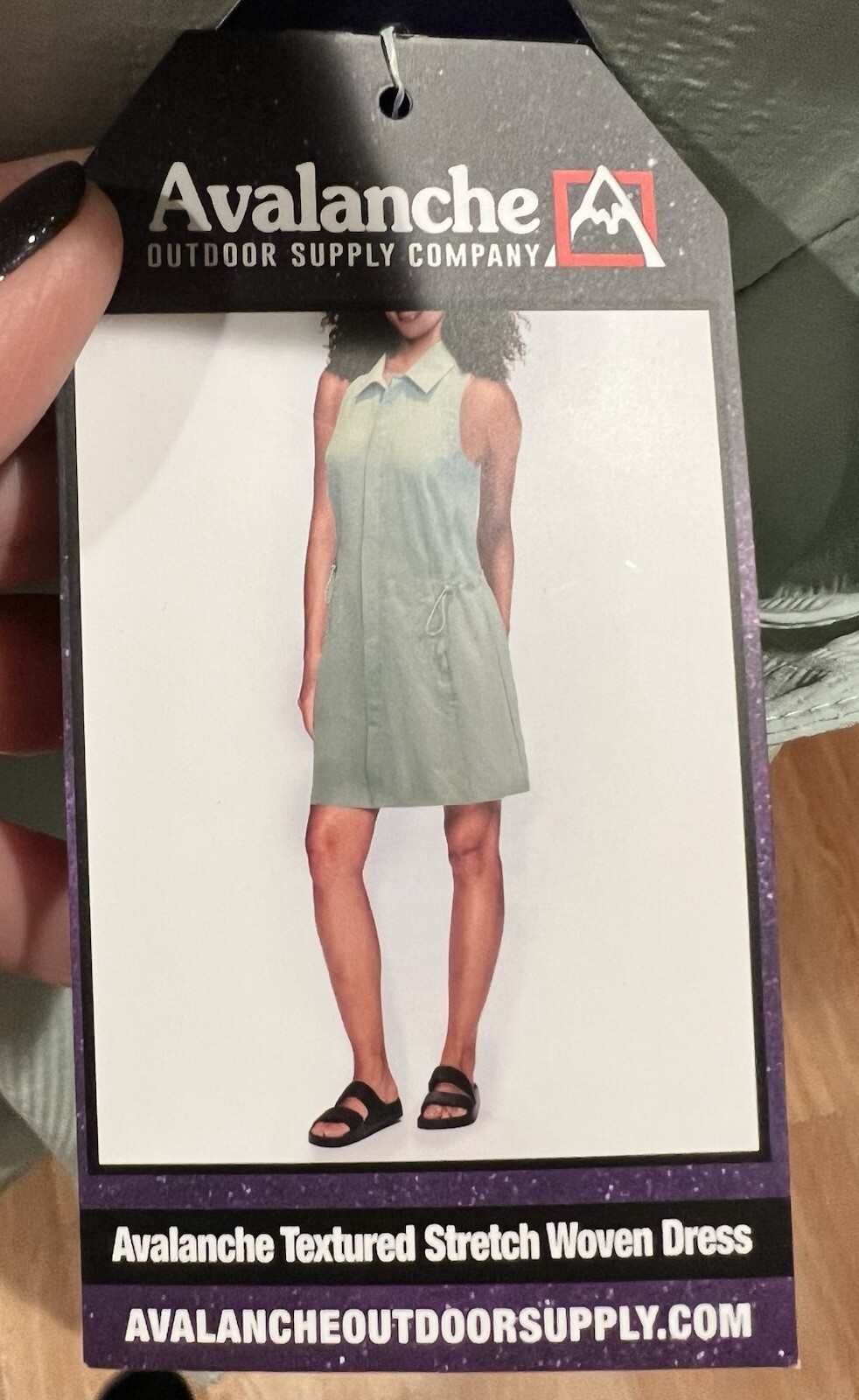 NWT Avalanche Stretch Textured Vowen Women Dress XL Light Green