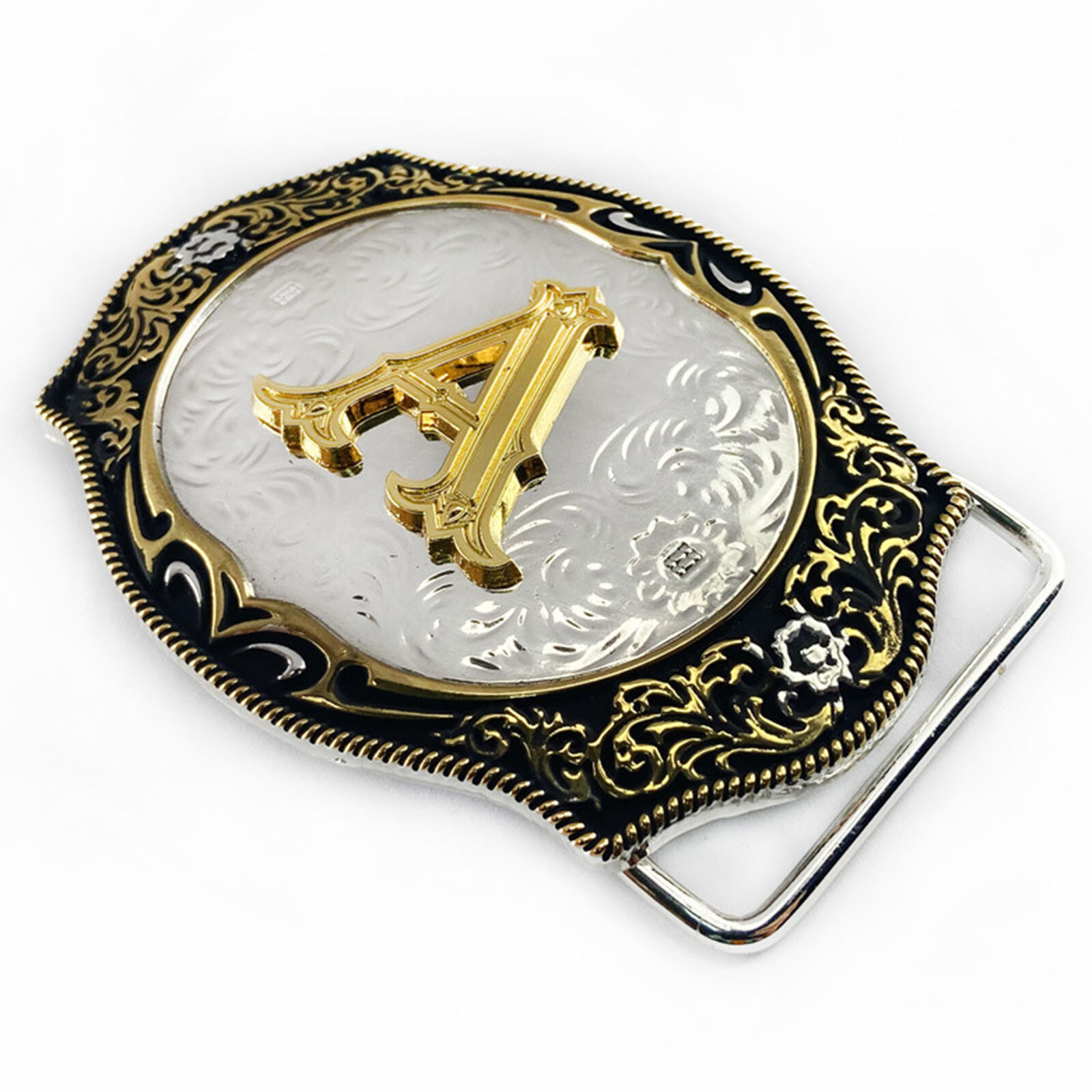 INITIAL ” A-Z ” RODEO COWBOY LETTER SHINE GOLD SILVER WESTERN BELT BUCKLE NEW