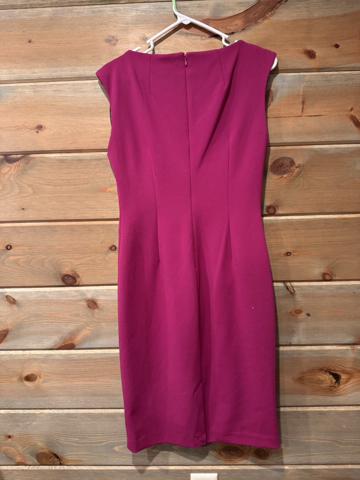 Calvin Klein Purple Solid Sheath Dress 4 Sleeveless Knee length