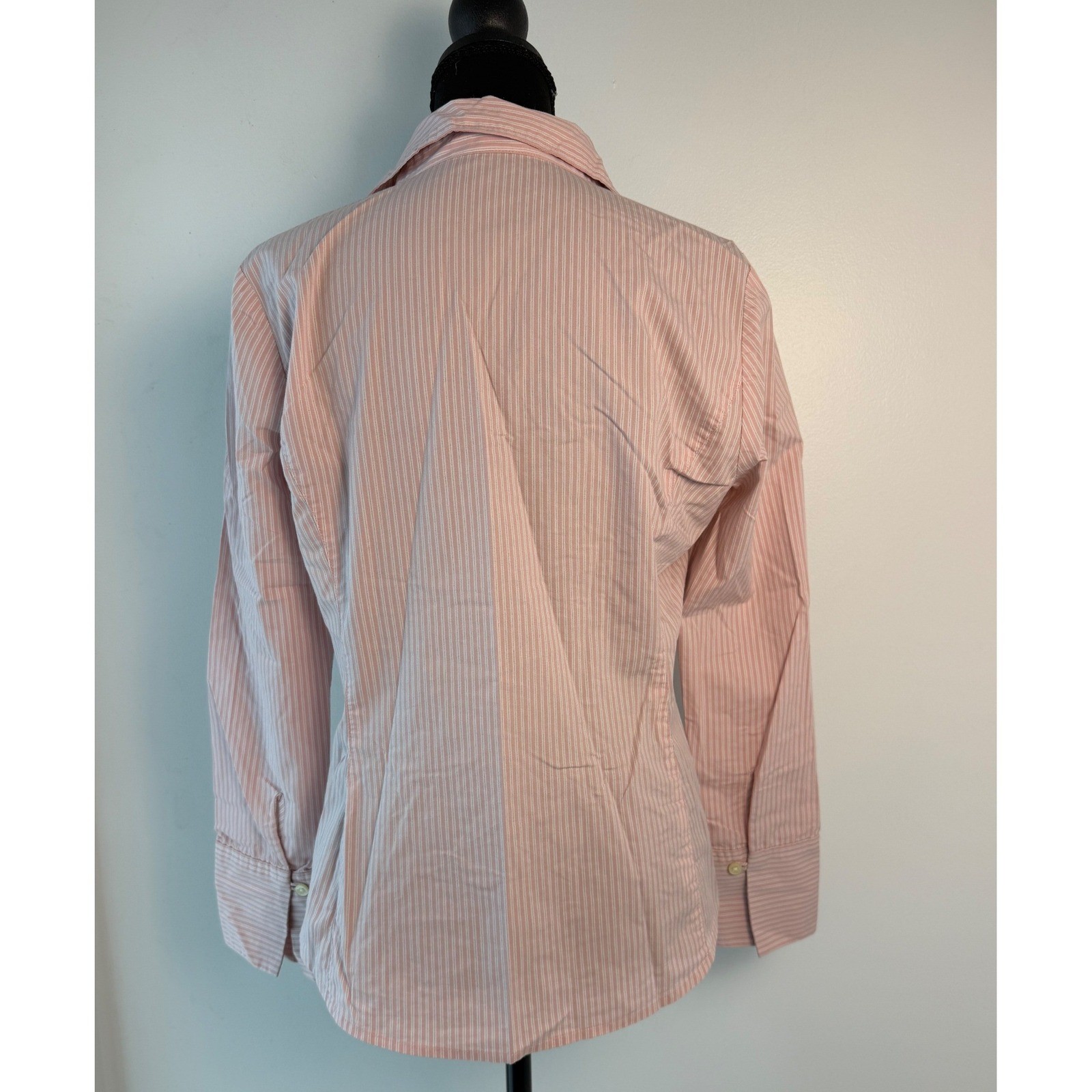 Ann Taylor Office Siren Pinstripe Button Down Blouse Coastal Grandmother Y2K 8P