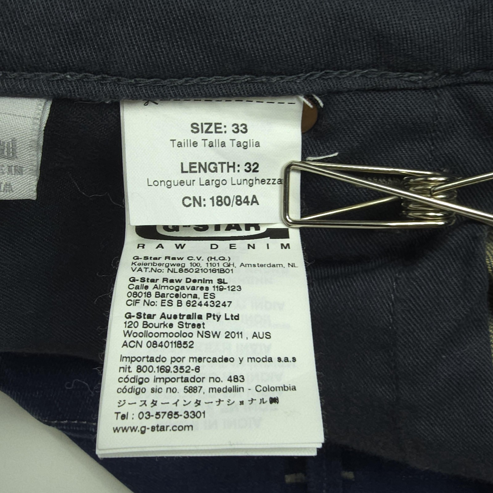 G-Star Raw Mens Jeans 33×32 Blue Button Fly Arc Zip 3D Slim Zip Pocket Tapered