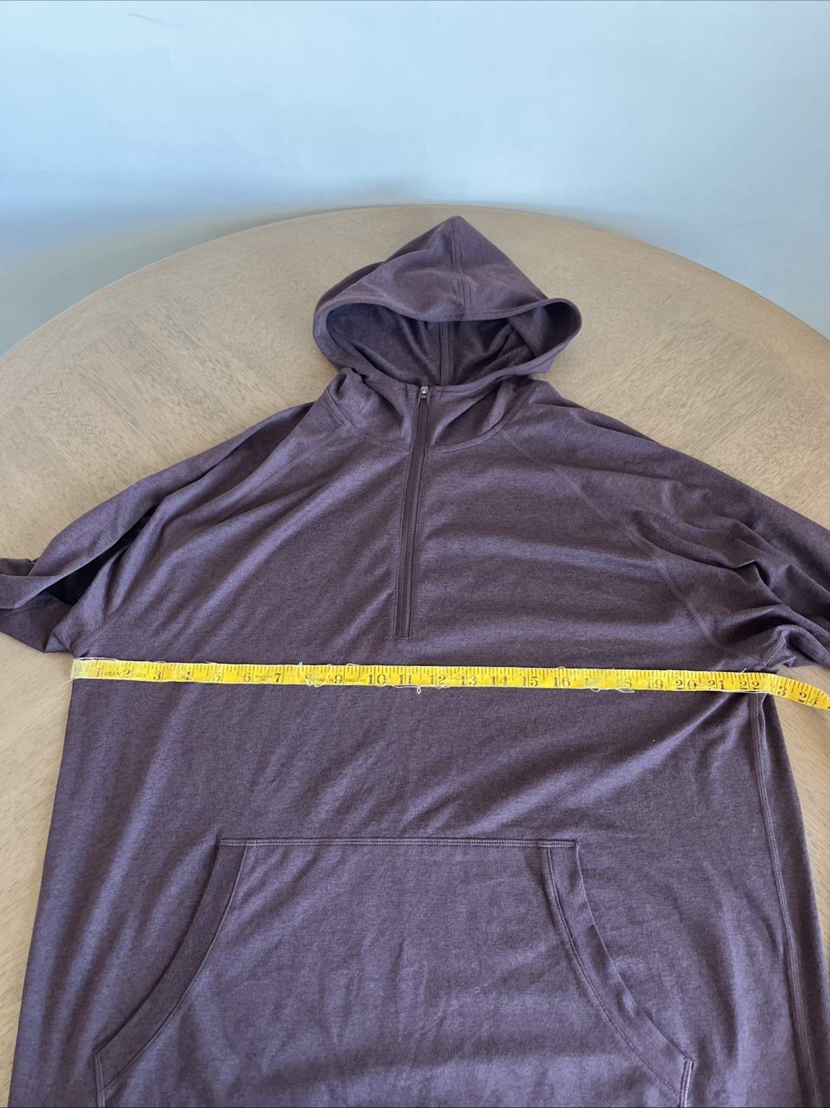 Vuori Ponto Performance Half-Zip Hoodie in Mahogany Heather- Men’s Size Large