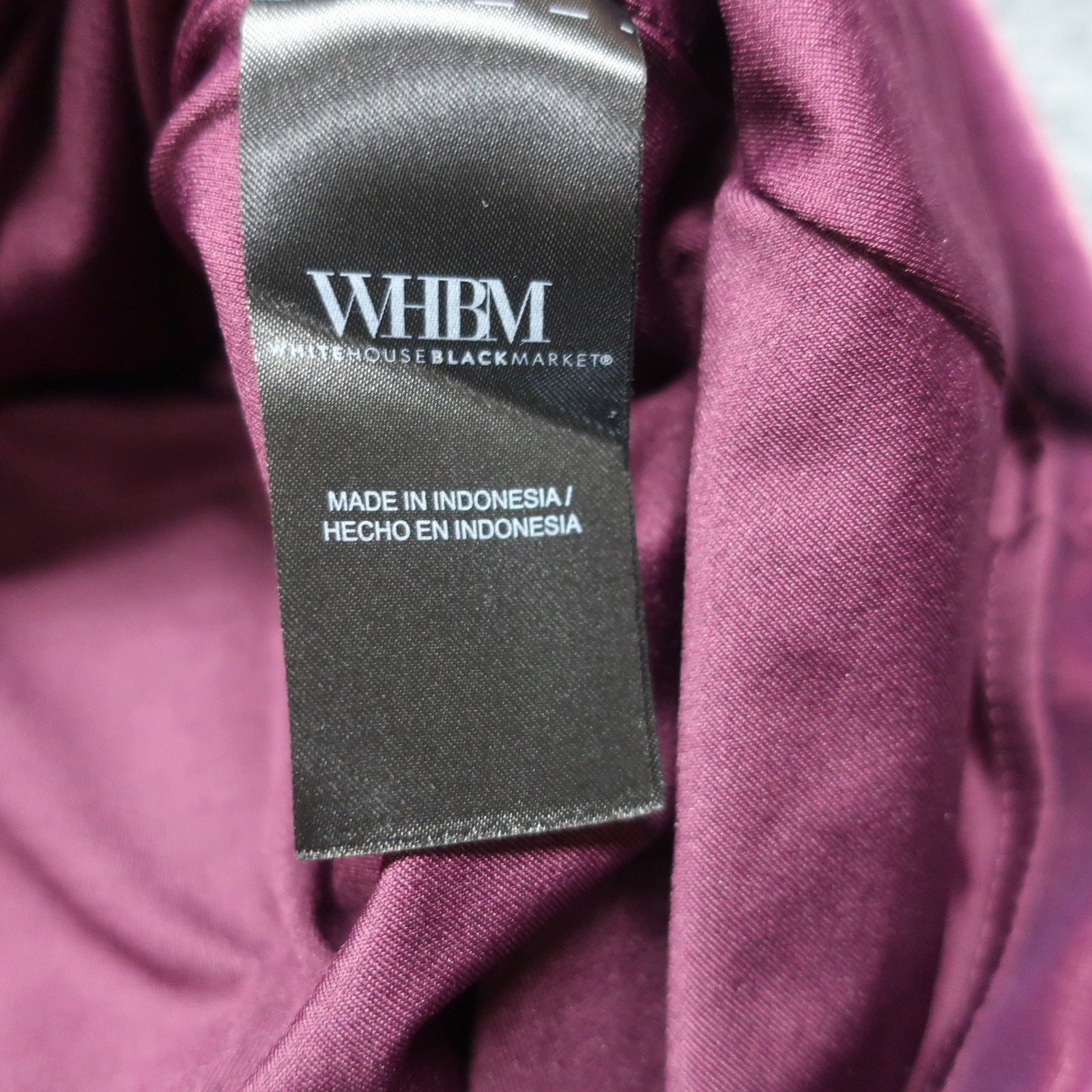 White House Black Market Blouse Top Womens S Wine Smooth Feel Velvet Square Neck