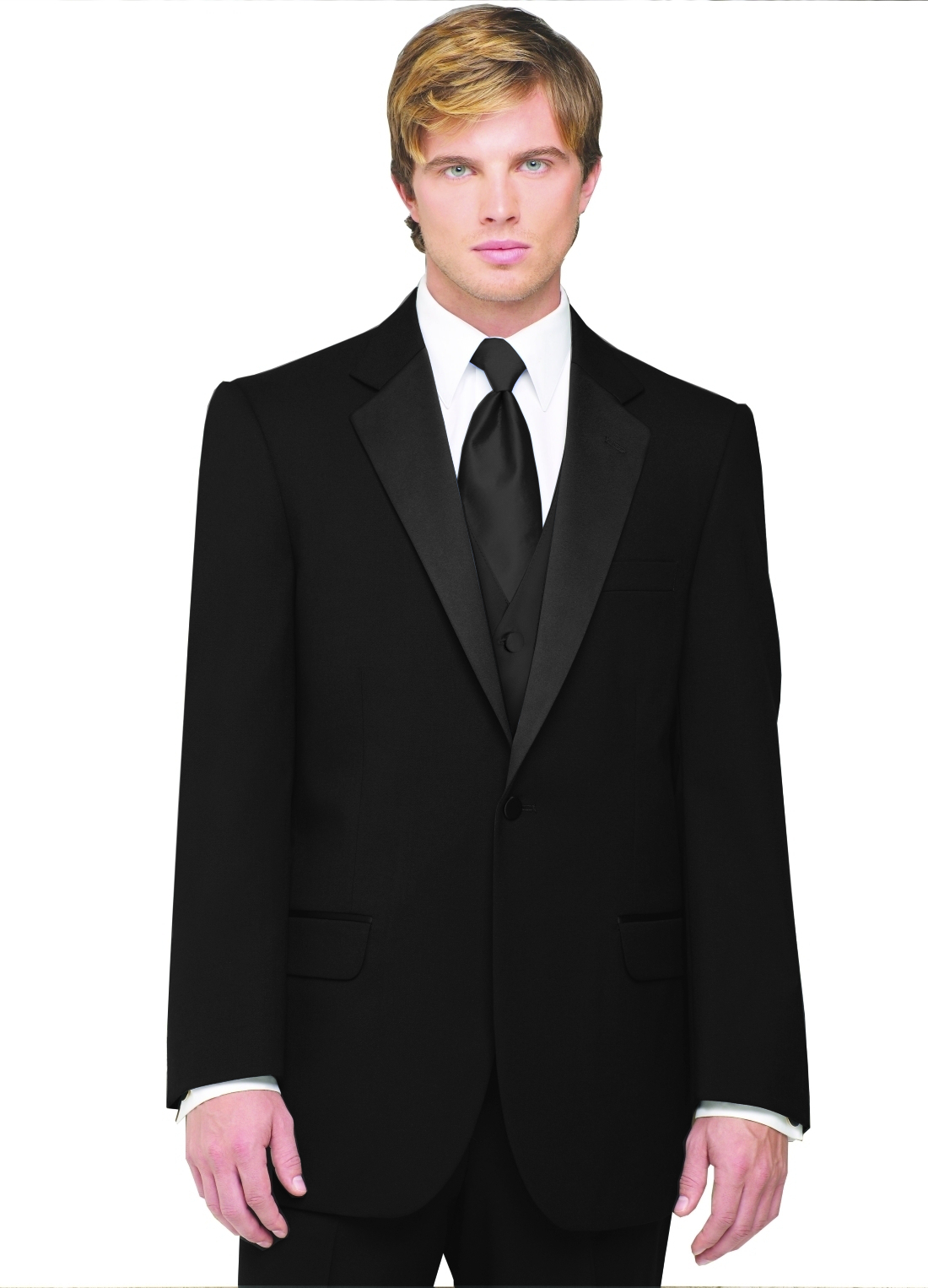 Sizes 34-64 Regular. 6-Piece Complete Tuxedo Package with Vest & Tie