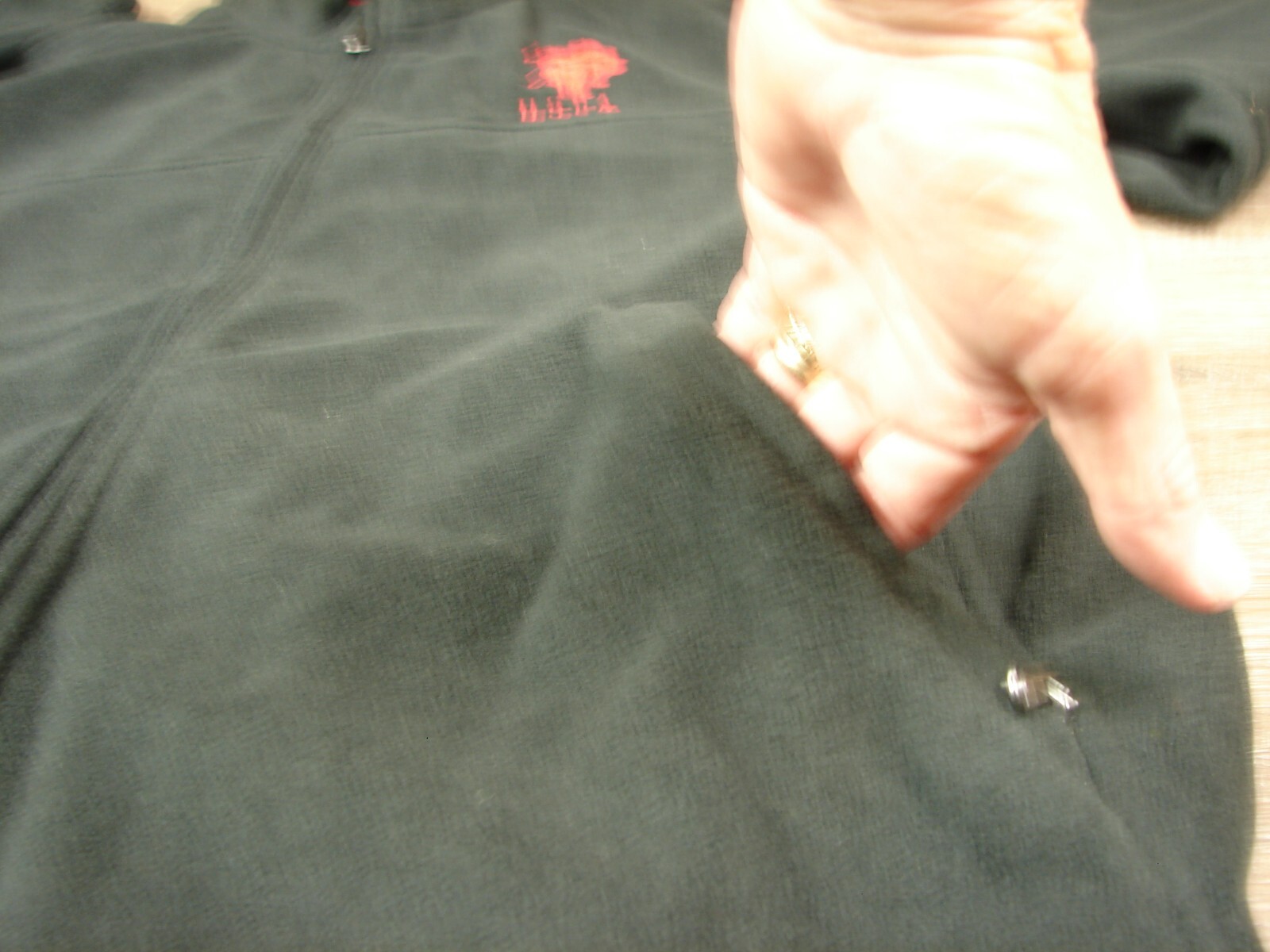 US Polo Association USPA Men’s Full Zip Fleece Jacket-Black w Red Logo Men Sz Lg