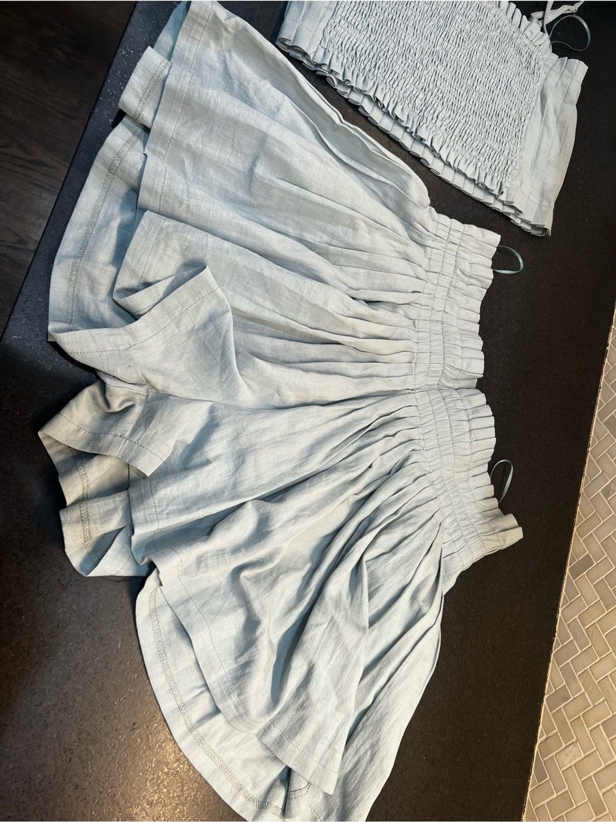 Women’s Shorts & cropped top set- Light Gray – NWT