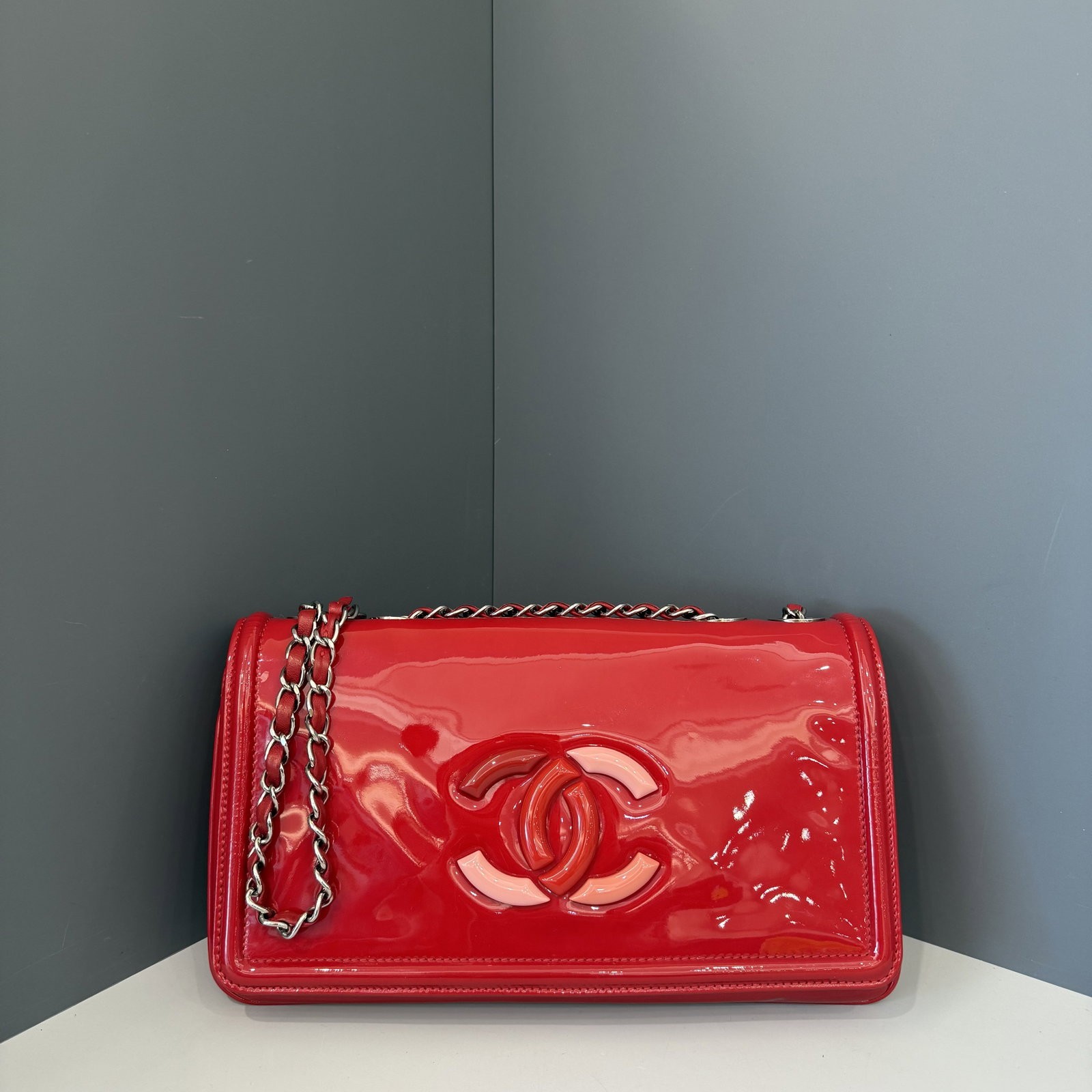 Chanel Flap Bag Red Patent Calfskin (zz022826d1)