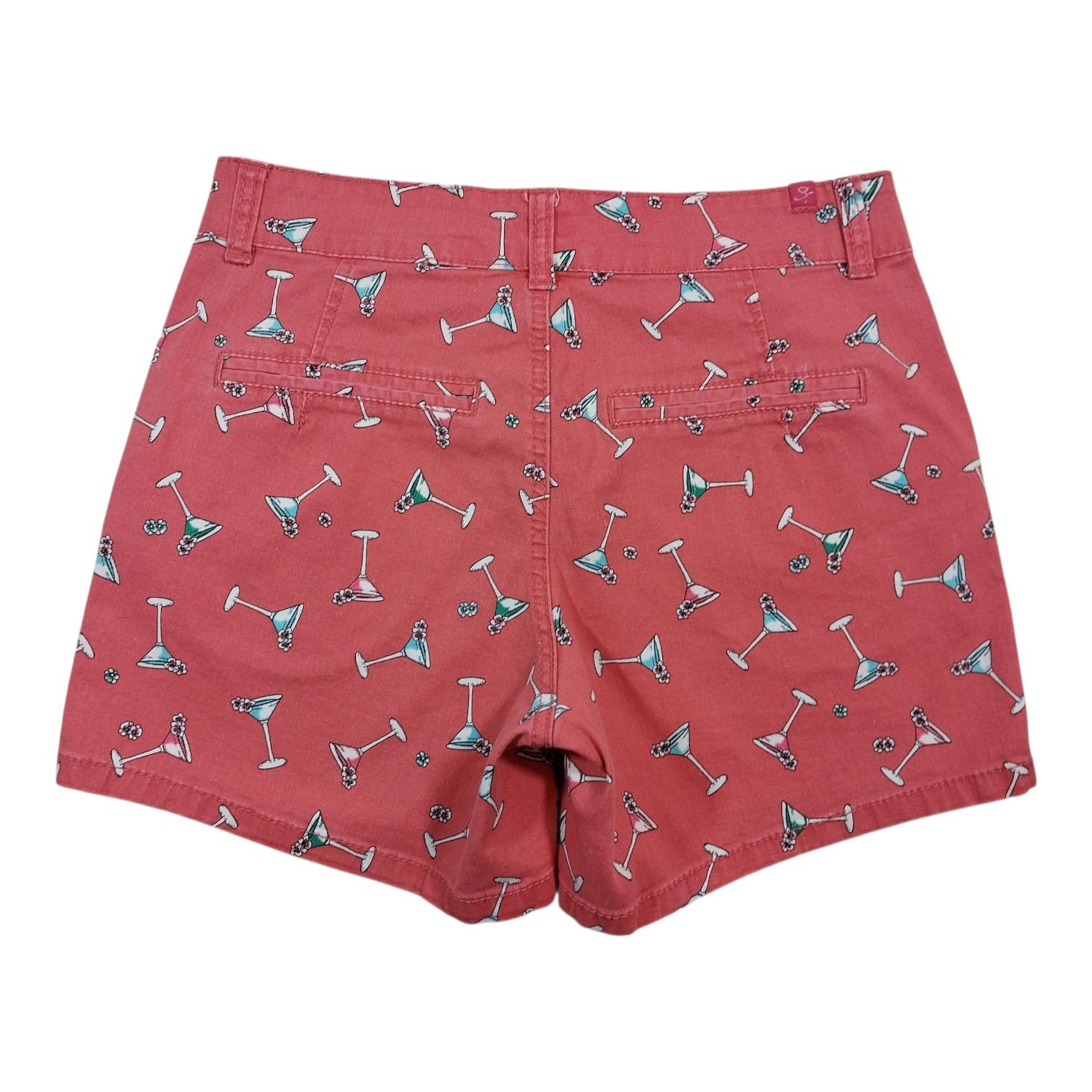 Supplies Shorts Womens 30 Size 8 Pink Martini Print Pockets Stretch Casual