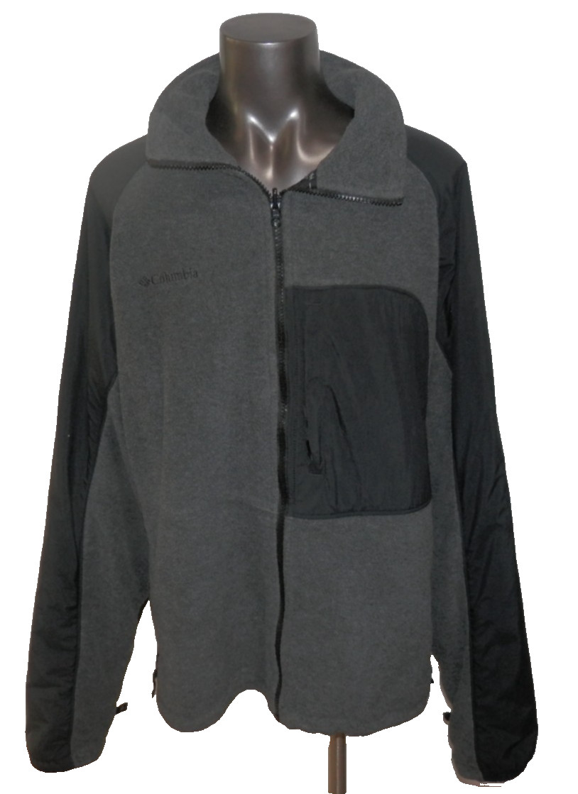 Columbia Sportswear Gray / Black Men’s XL Fleece Full Zip Jacket * Light Coat