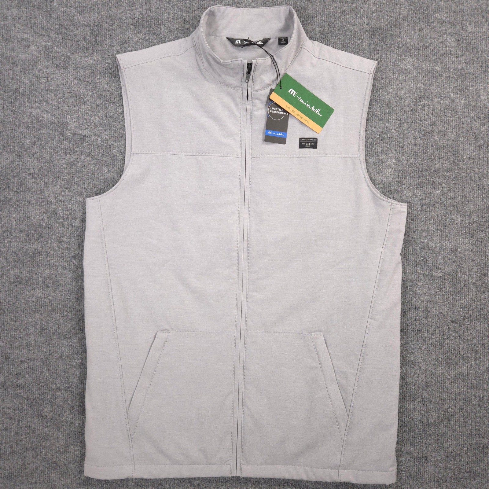 Travis Mathew Top Of The Line Vest Mens M Heather Sleet Performance Golf NEW