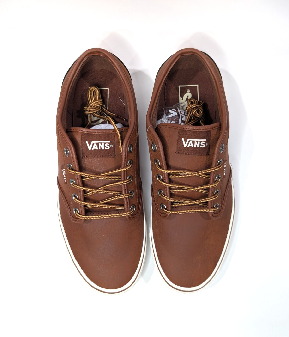 Vans Atwood Brown/Mashmallow Leather Men’s Sneakers – Assorted Sizes NWB