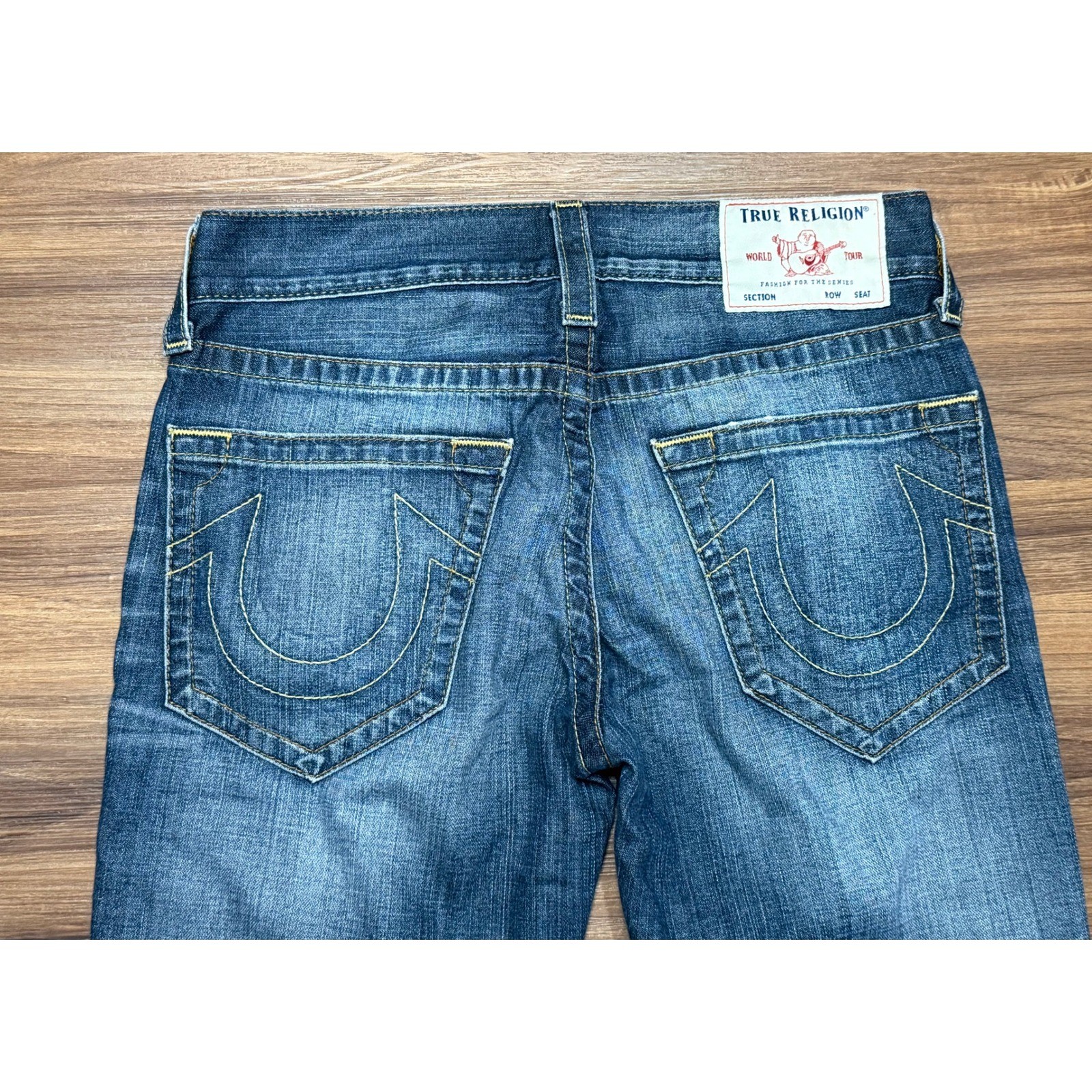 True Religion Ricky No Flap Relaxed Straight Jeans Mens Sz 30 Dark Wash