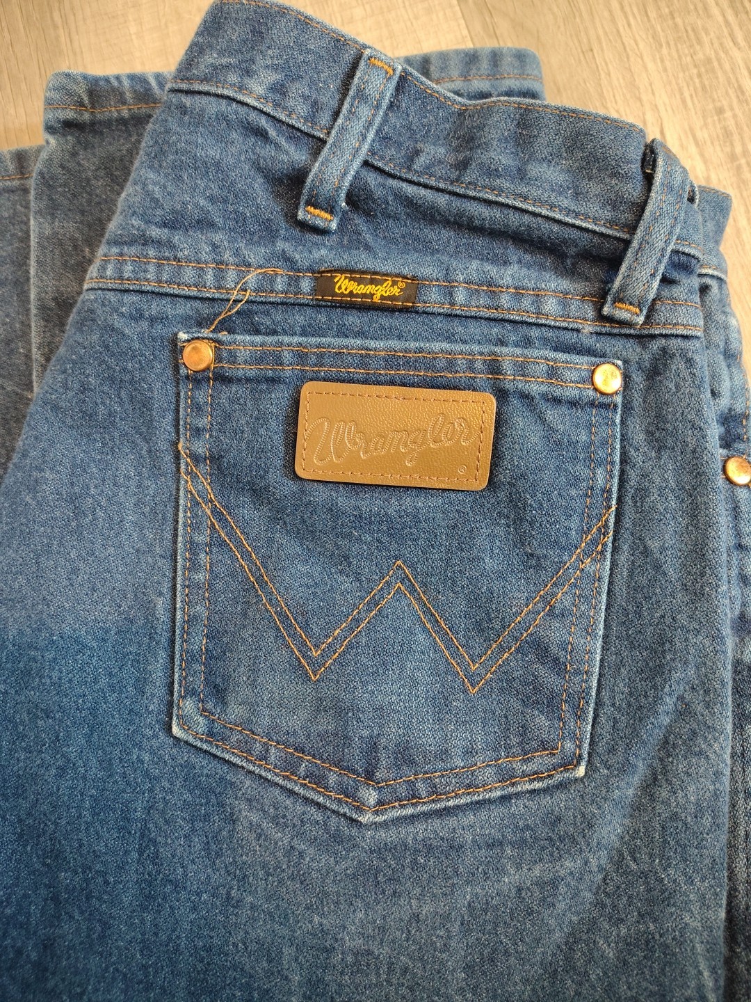 vtg Wrangler 13MWZ y2k 36×32 Western Cowboy mexico made us denim Copper Rivit