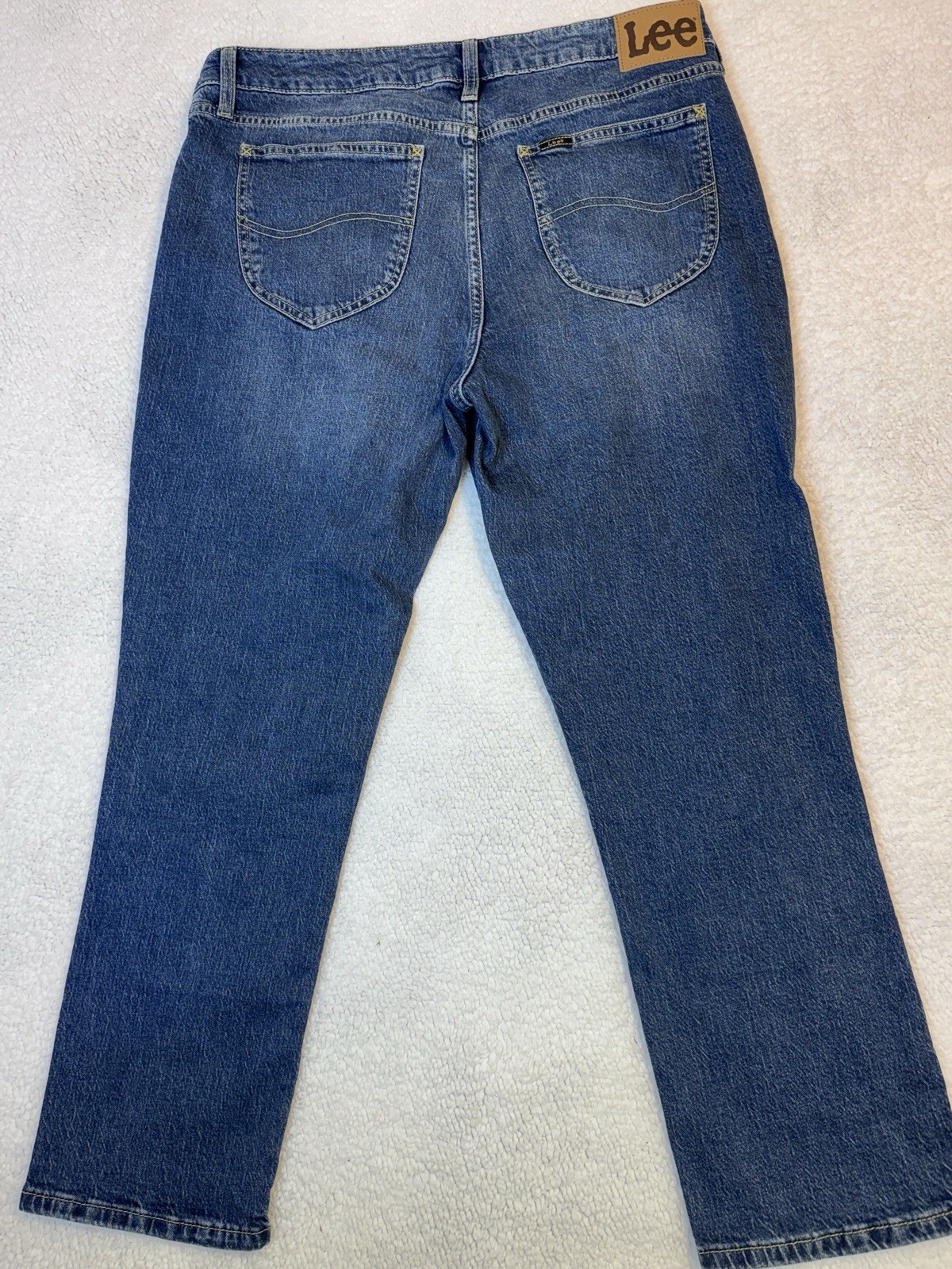 Lee Classic Fit Straight Leg Blue Denim Jeans Women’s Size 14M See Size Chart