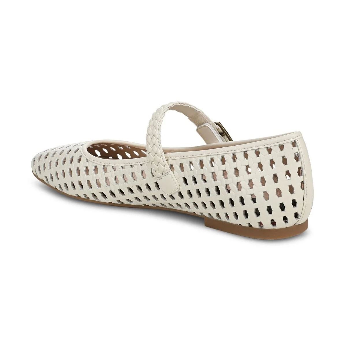 Vionic Alameda Woven Mary Jane Women’s Flat Ivory Leather Size 9.5 M Comfort