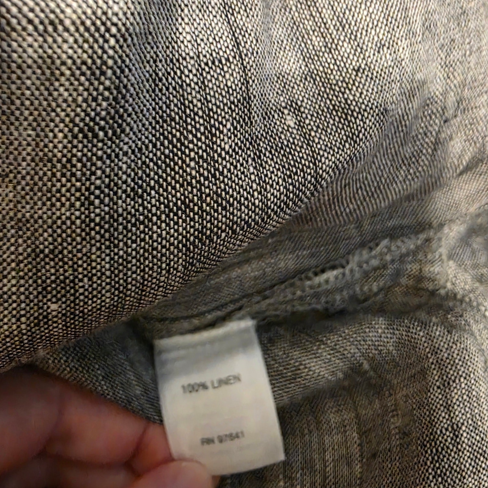 J. Jill Love Linen Gray Button Down Blouse Sz L Petite NWOT