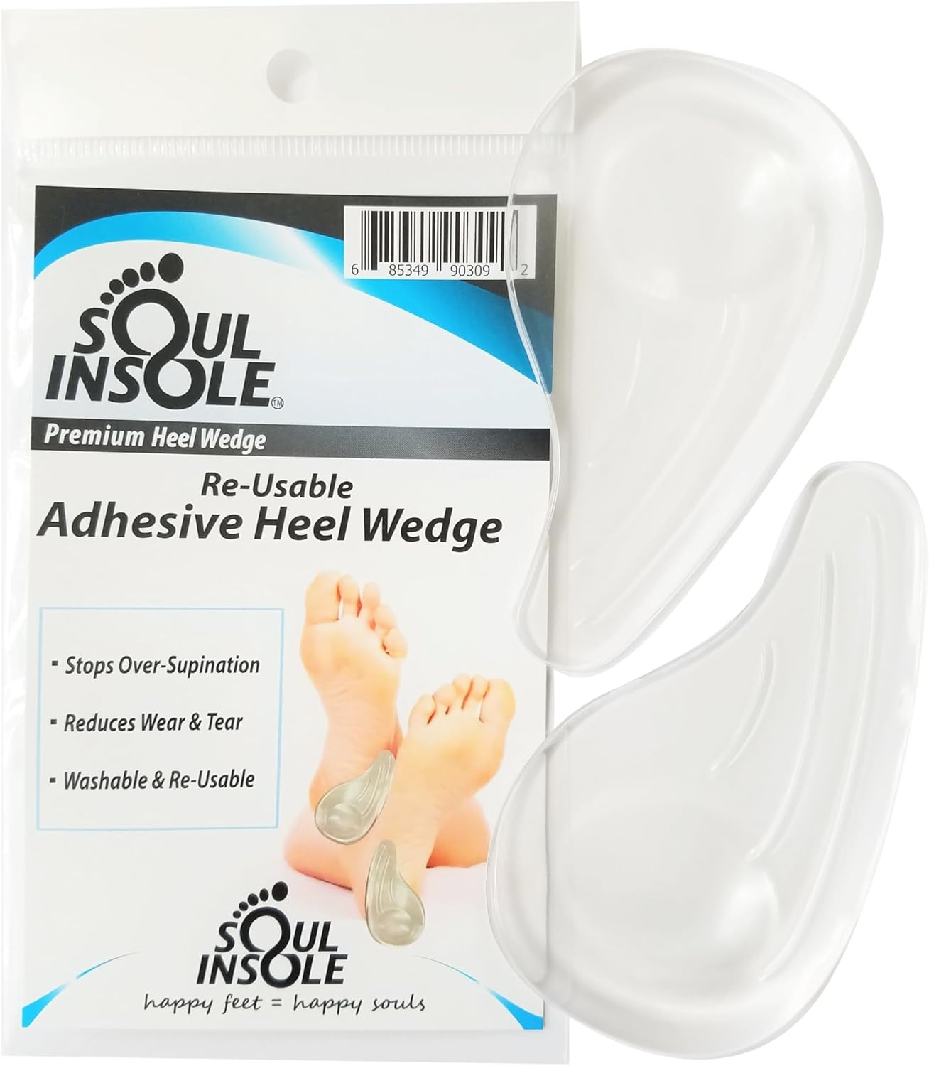 Heel Wedge for Over-Supination/Over-Pronation Re-Usable Adhesive