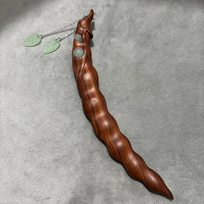Vintage Red Sandalwood Hairpin Simple Chinese Style Hair Stick Accessories