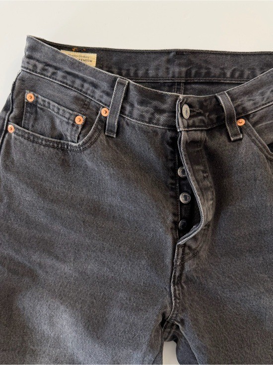 Levi’s Premium 501 Original Fit Women 29 Take A Hint Black Button Fly 27” Inseam
