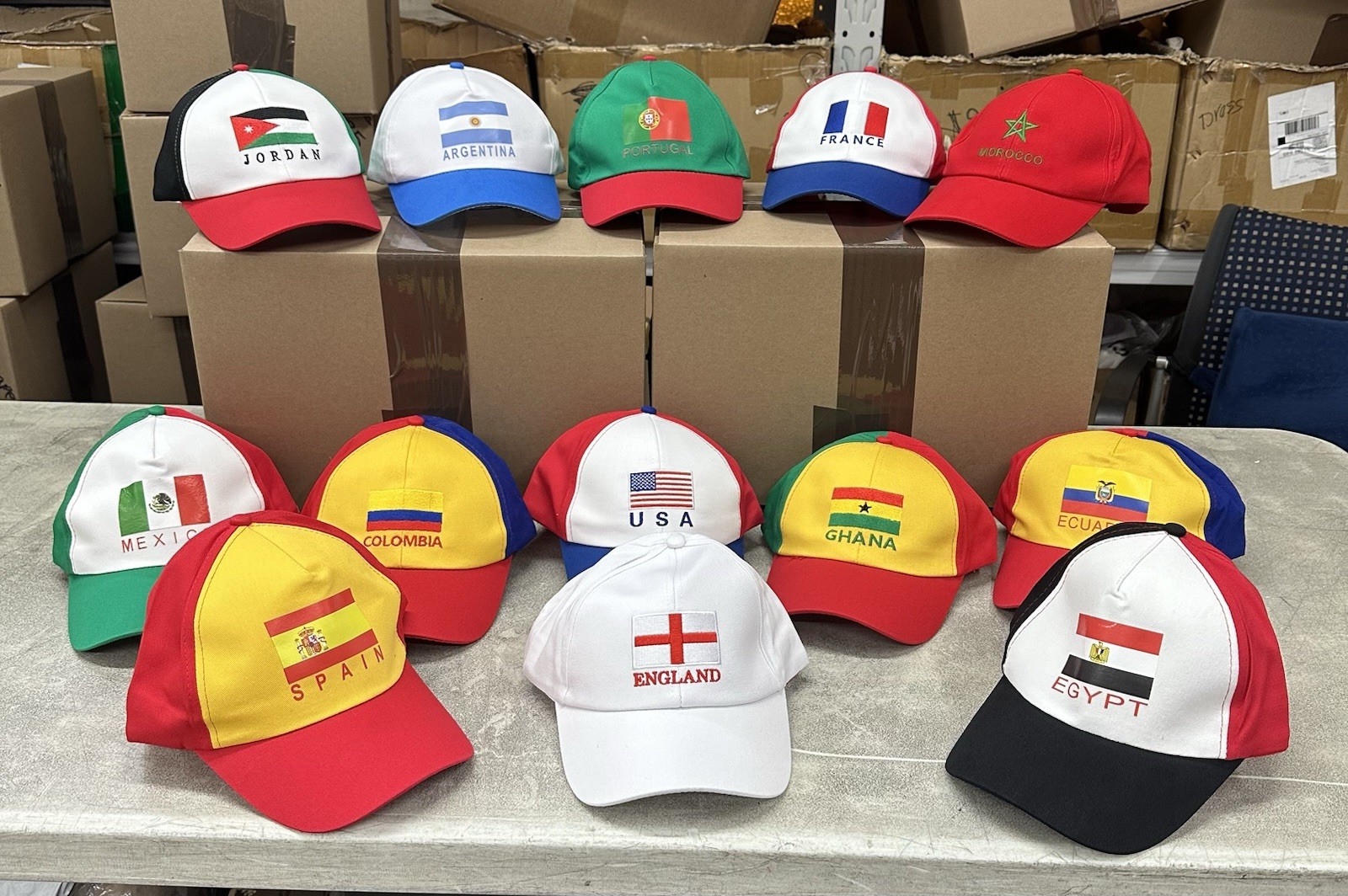 World Cup Caps With Matching Scarf