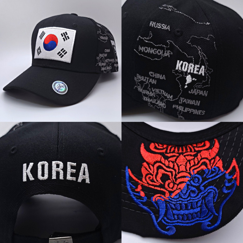 Korea Flag Baseball Cap Modern Korean Map Design. Korea Supporters Cap