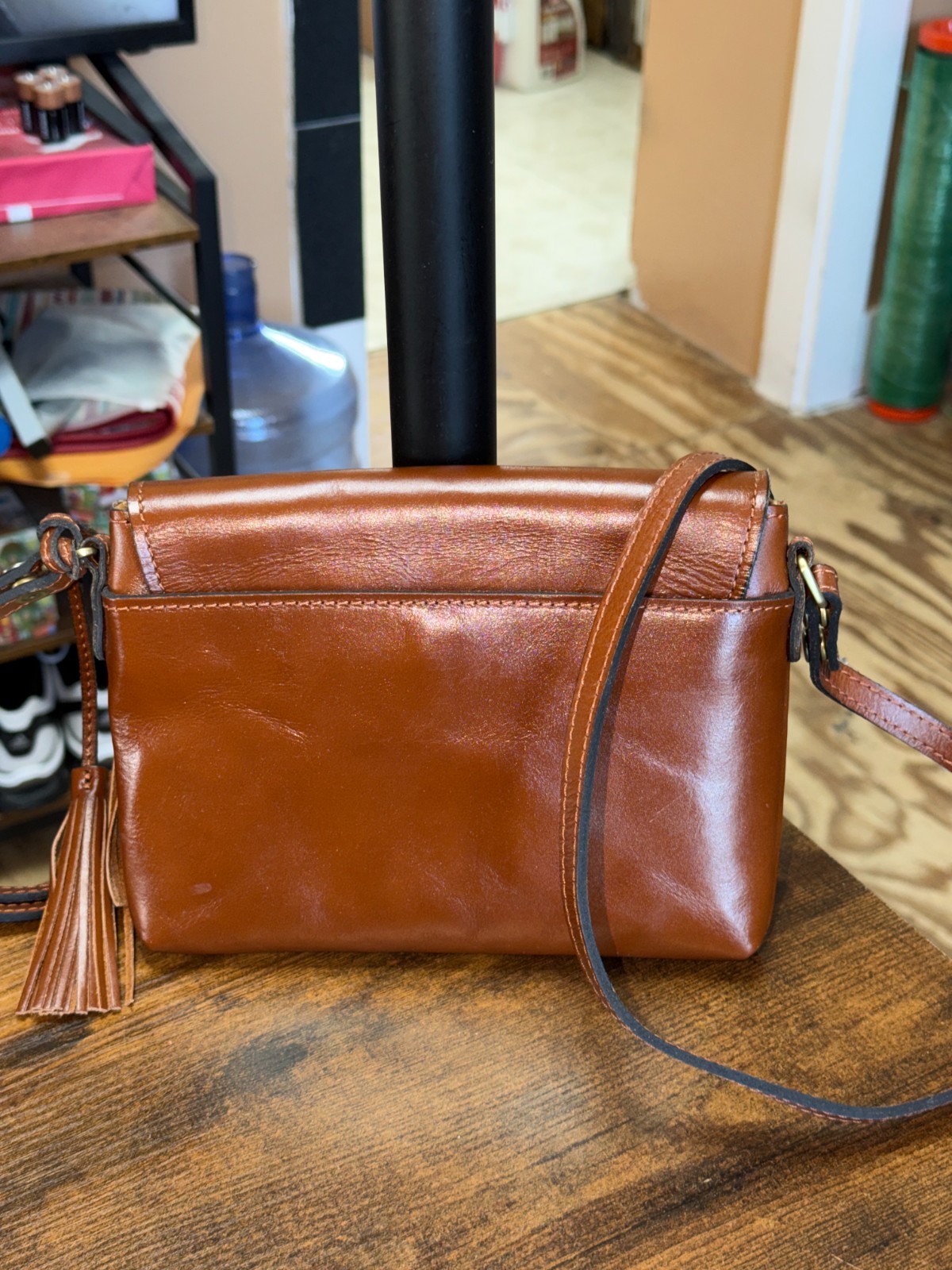 Patricia Nash Corfu Cognac Leather Crossbody Bag ~ New Without Tags.