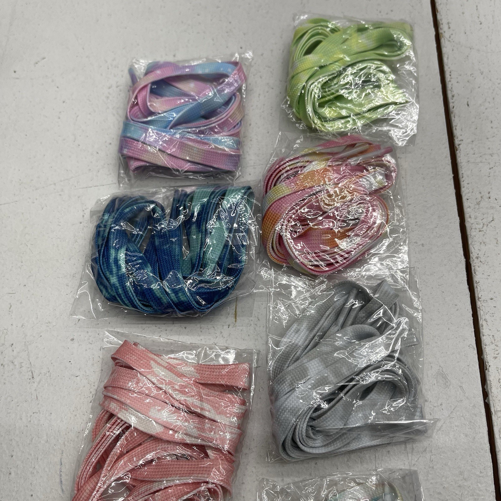 9 Pack Multicolored Tie Dye Shoelaces For Sneakers Or Skates Unisex Adults 46in