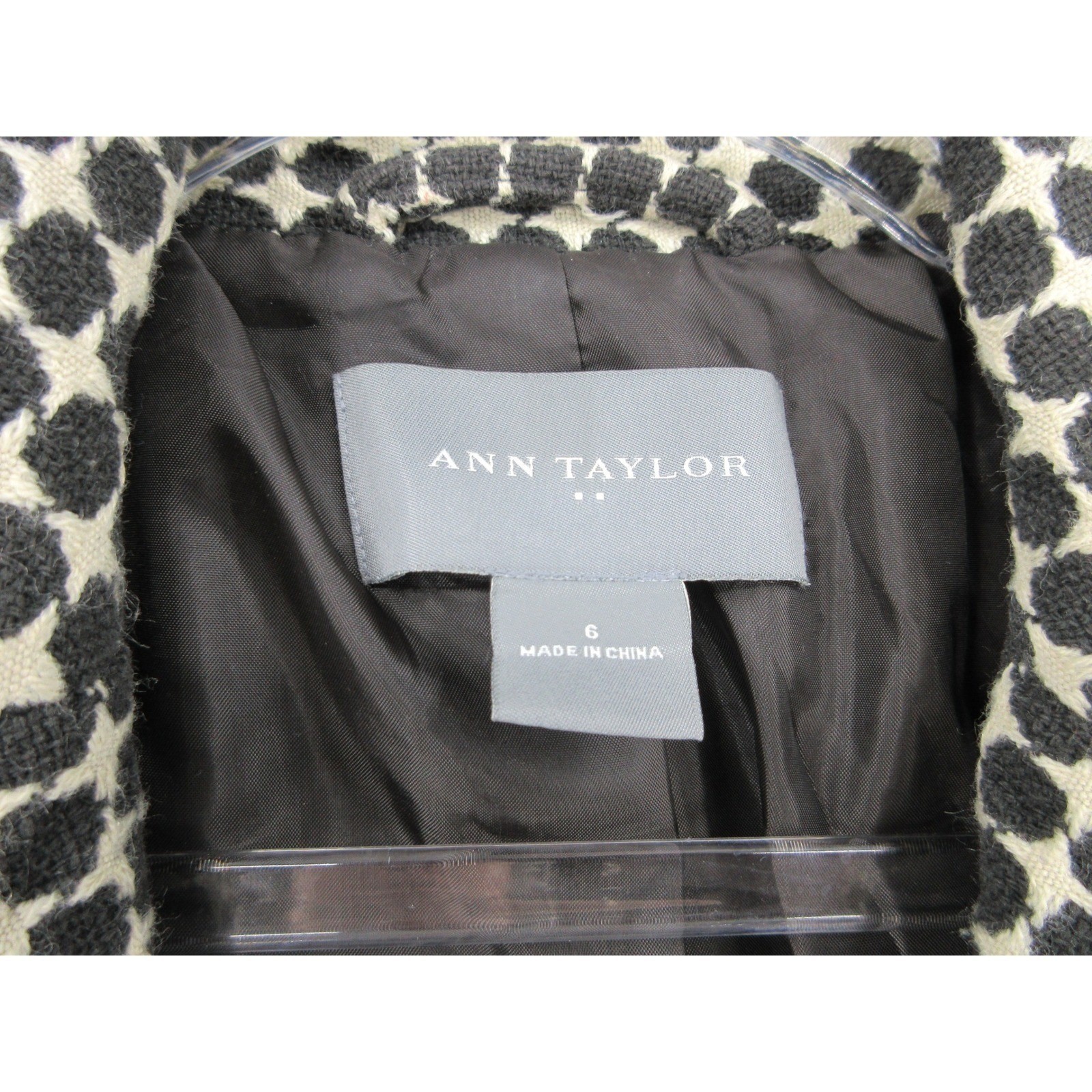 Ann Taylor Coat Womens Size 6 Polka Dot Button Office City Career Preppy Lined