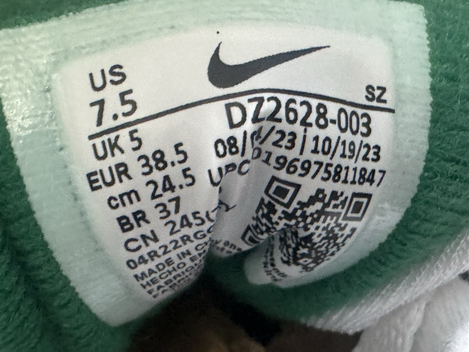 Nike Air Max 1 Grey Malachite Green White DZ2628-003 Women’s Shoes Size 7.5