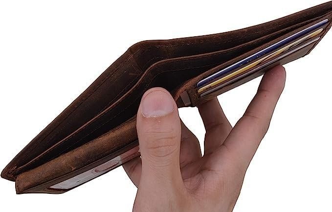 CAZORO Personalized Wallets Name Initials Men’s Vintage Leather RFID Blocking…
