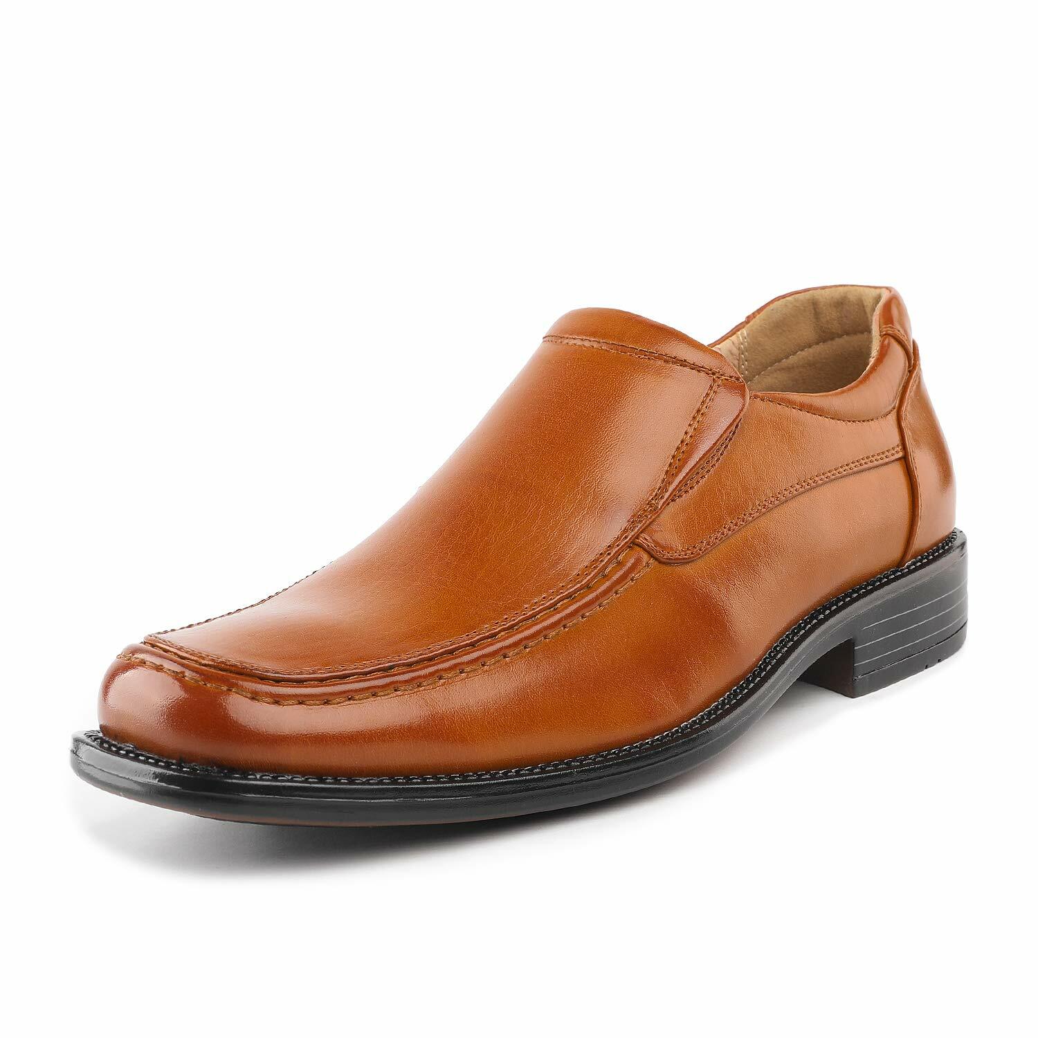 Bruno Marc Men’s Leather Lined Square Toe Formal Dress Loafers Slip On Shoes US