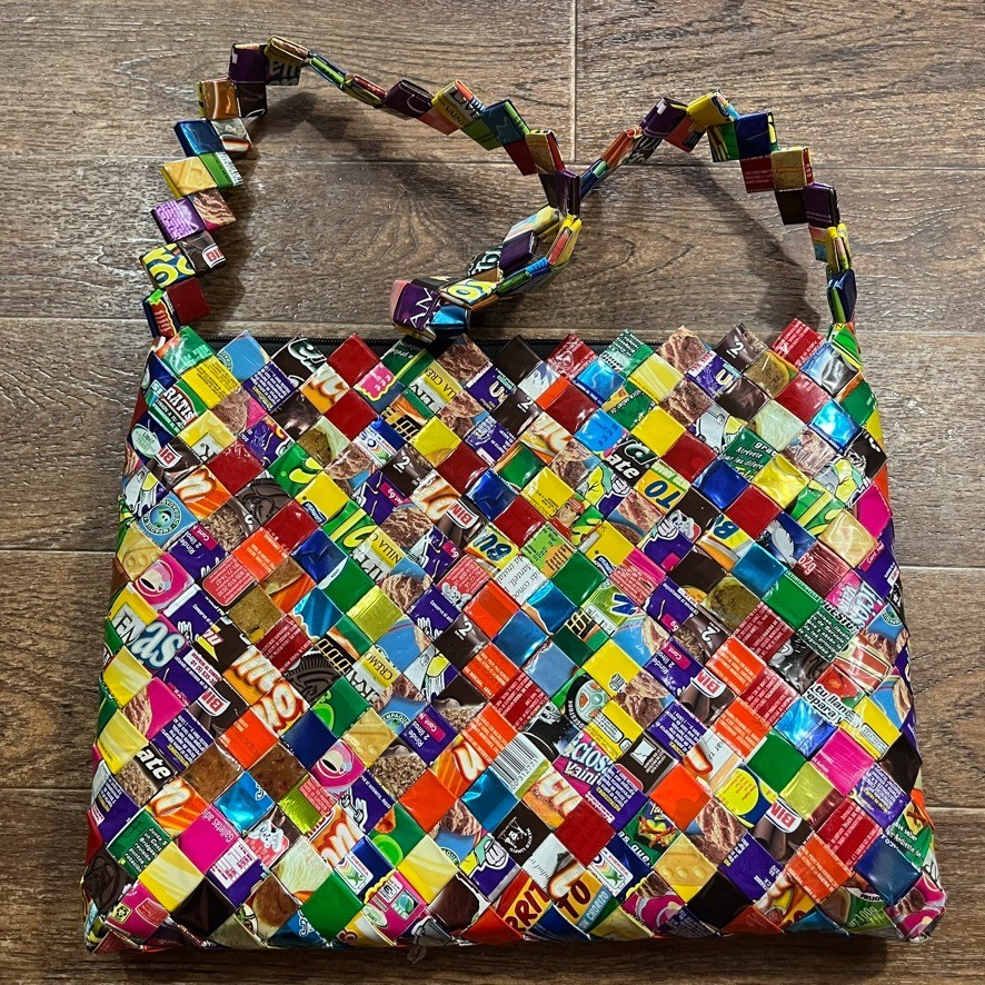 Candy Wrapper Purse Handmade Patchwork Bag Eco Friendly Tote Upcycled