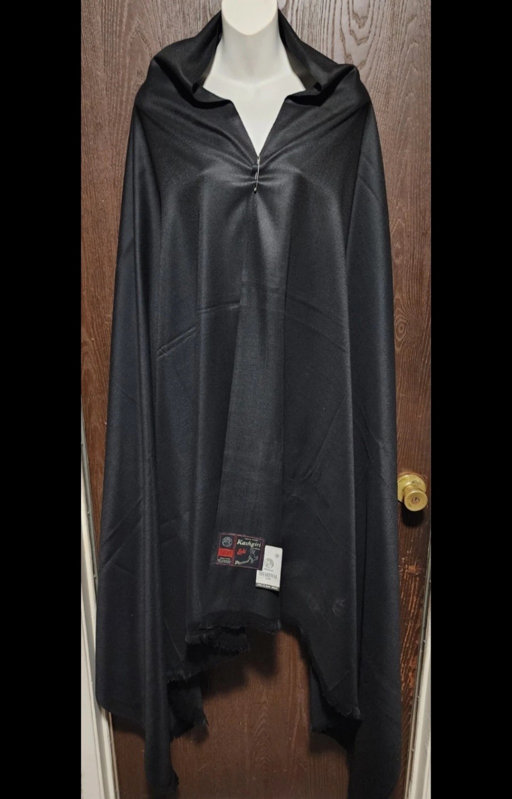100% Pure Wool embroidered Scarf Shawl Wrap Pashmina Floral Kashmiri Shawl black
