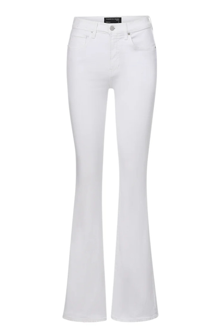 NWT $248 Veronica Beard BEVERLY SKINNY-FLARE JEANS in White