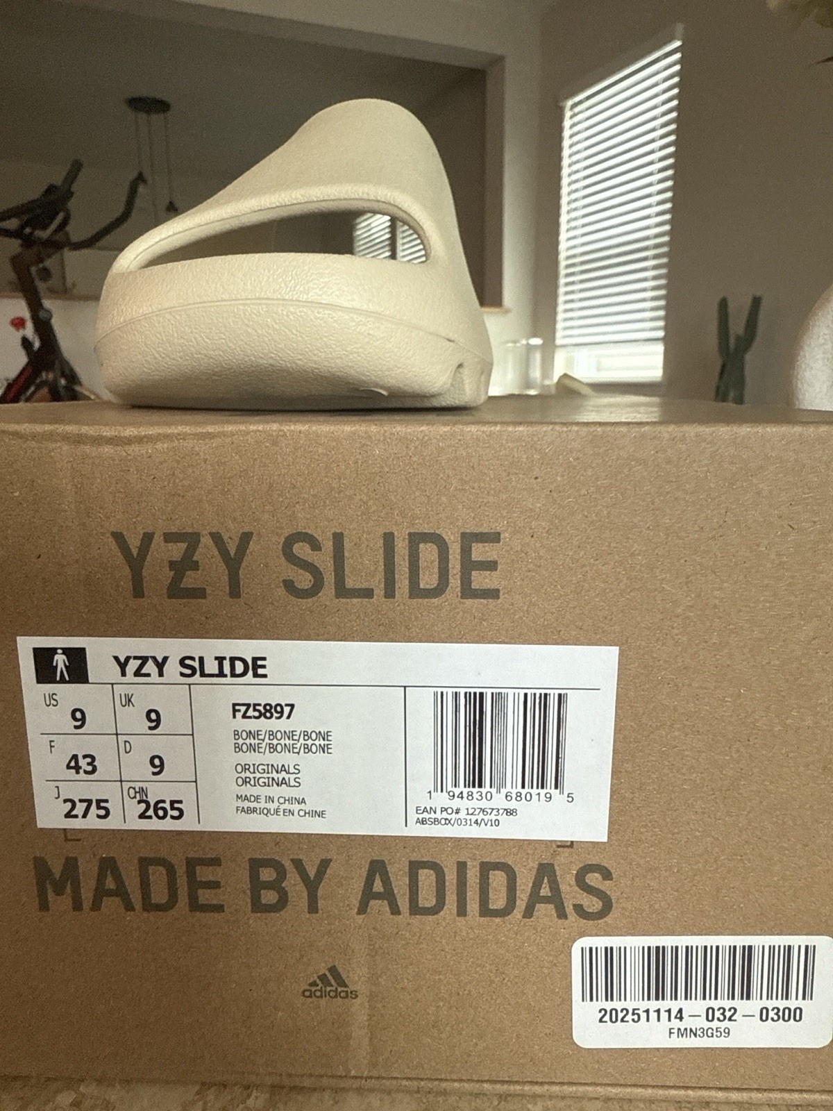 Adidas Yeezy Slide Bone FZ5897 – Size 9 Men’s – Sandals – New