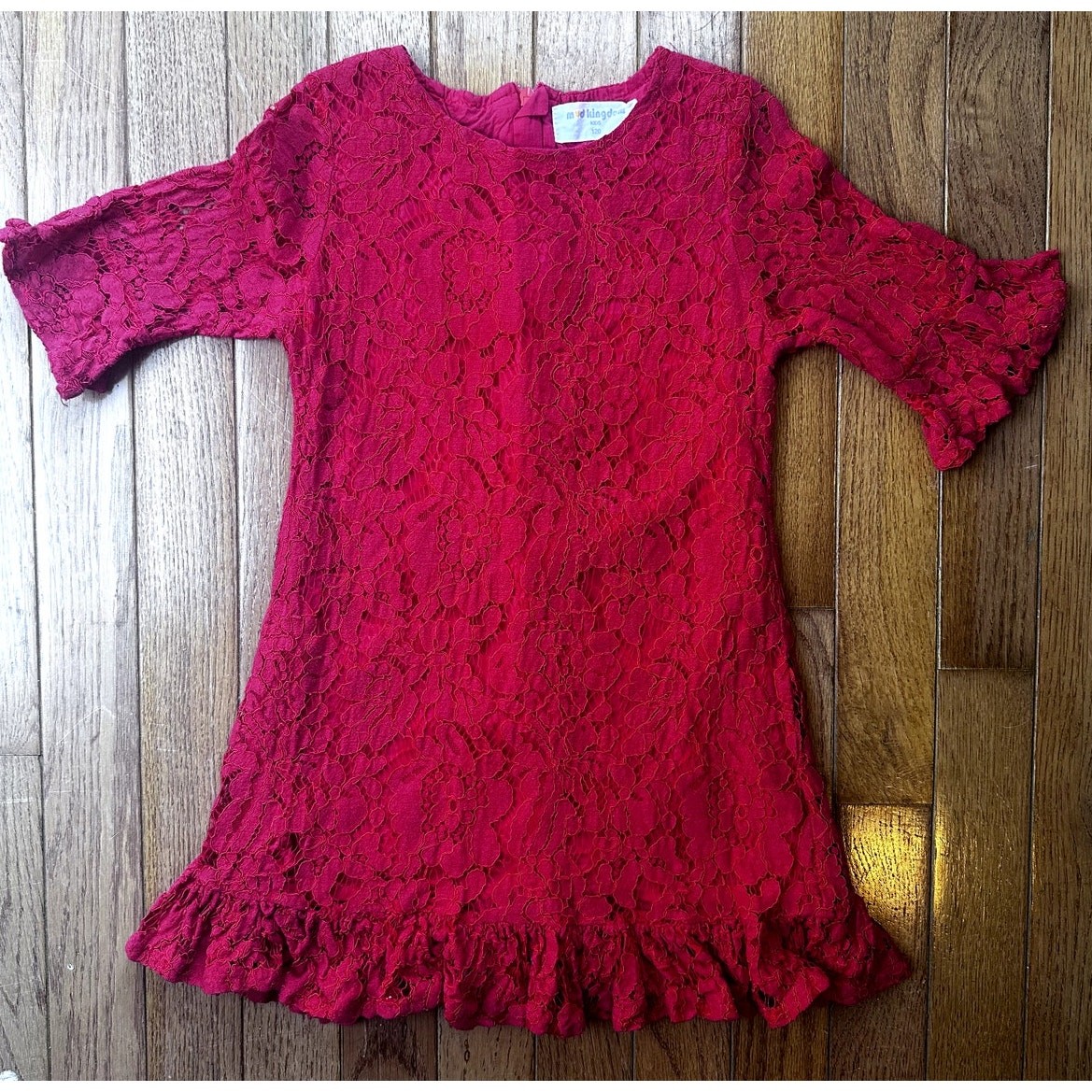 Mud Kingdom Girls Dress Red Lace dress size 5 *Brand size chart in photos